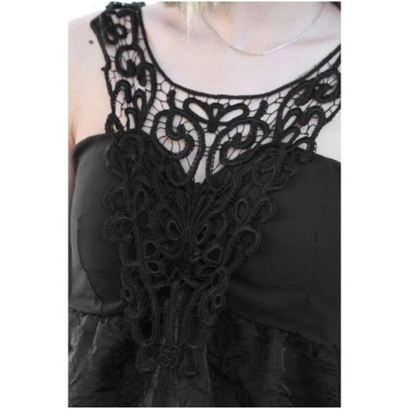Black Embroidered Party Top XS - Picture 4 of 5